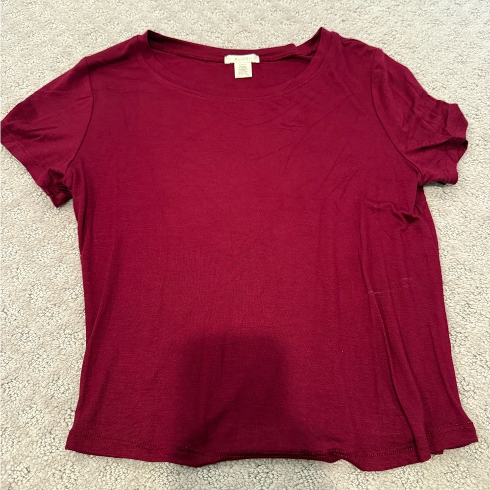 Bozzolo Maroon Short Sleeve Top